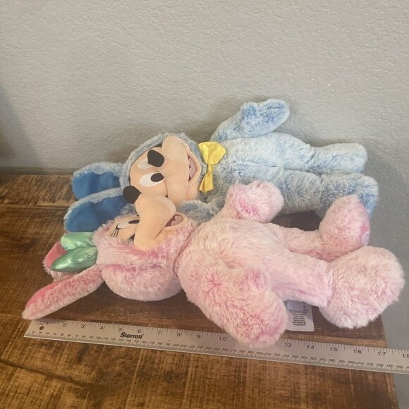 Disney Store Mickey & Minnie Mouse Bunny Easter 2021 Soft Plush Lot Set Of 2 - Picture 7 of 12